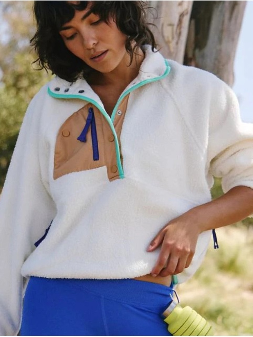 Free People Hit the Slopes Colorblock Fleece Pullover - Small